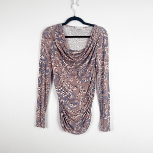 Cabi Lola Tee Draped Cowl Neck‎ Sz S